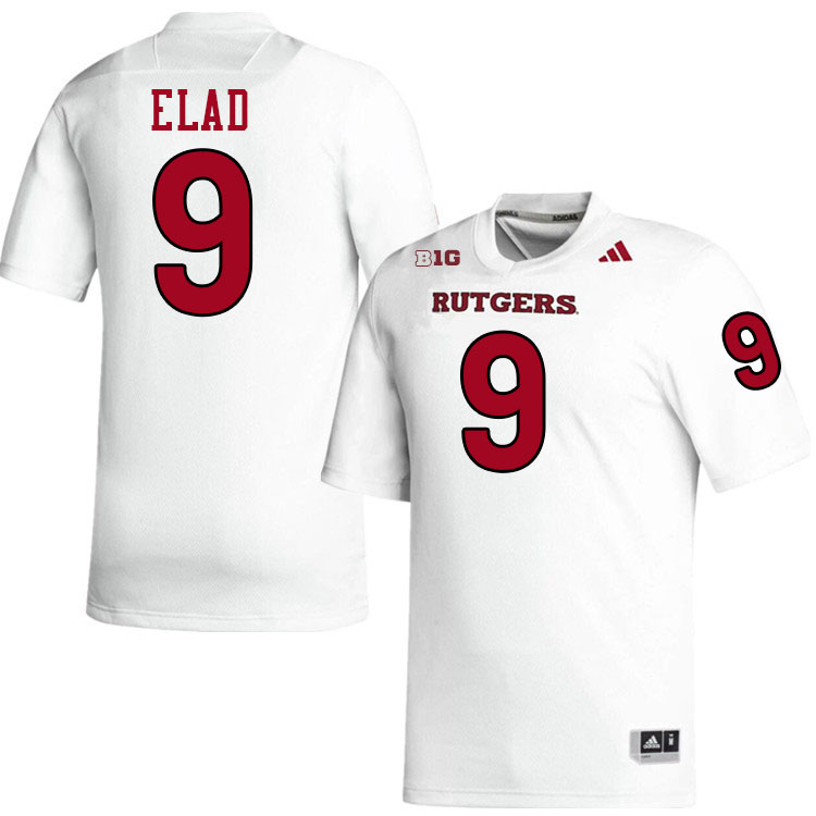 Rutgers Scarlet Knights #9 Jett Elad College Football Jerseys Stitched-White